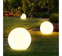 3x lampe boule lumineuse enfichable lampe de jardin lampe solaire d'extérieur, lampe solaire enfichable, interrupteur marche/arrêt piquet de sol, DMxH 20x62cm, balcon de jardin