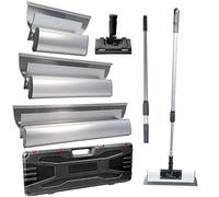 3x Spatule Enduit Lissage Set 60cm 40cm 25cm Manche en Alliage Aluminium avec Perche Télescopique 80-130cm lisseuse enduit Lame a Lisser Enduit Couteau a Enduire Inox Outil Lissage