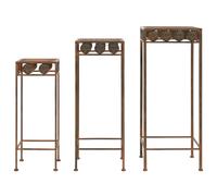 vidaXL - Ensemble de supports pour plantes - Style vintage métal rouillé - 3 pièces