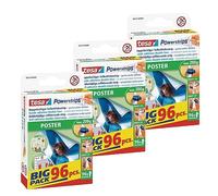 3x tesa Powerstrips POSTER Big Pack chacun 96 Bandes adhésives double face pour affiches et affiches Autocollantes