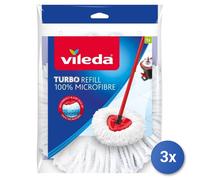 3x Vileda Turbo Classic Tête De Serpillière Blanc Pour Surfaces Lisses
