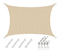 3x2 Voile d'Ombrage Rectangulaire Respirante - Toile de Jardin UV avec Fixation