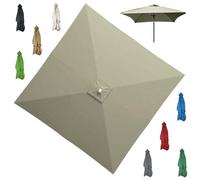3X3 2.7x2.7 2X2m Auvent De Rechange, 4 8 Baleines Toile De Remplacement De Parasol Carré Imperméable, Housse De Rechange Parasol Pour Jardin Terrasse Plage(Taupe,2x2m/6.5ftx6.5ft)
