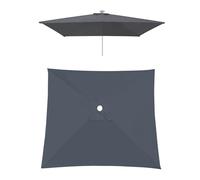 3x3m 2x3m 2x2m Carré Dessus De Parapluie De Remplacement En Polyester, 4/6/8 Baleines, Grand Rectangulaire Housse Toile De Parasol Non Déporté Rechange, Imperméable Protection UV 30+(Greys,197X197cm)