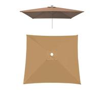 3x3m 2x3m 2x2m Carré Dessus De Parapluie De Remplacement En Polyester, 4/6/8 Baleines, Grand Rectangulaire Housse Toile De Parasol Non Déporté Rechange, Imperméable Protection UV 30+(Khaki,197X197cm)