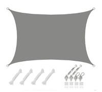 3x4 Voile d'Ombrage Rectangulaire Étanche - Toile de Jardin avec Fixation Inox