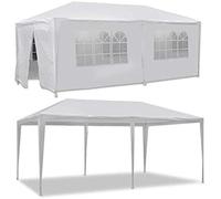 3x9M/3x6M/3x3M Tonnelle Tente Gazebo Pavillon de Jardin Tente de Réception，pour Fête/Mariage/BBQ (3X6M, 6 Bâches)