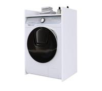 3xE Living Armoire de Salle de Bain pour Machine à Laver, sur Pied Durable avec étagère - Blanc, 64 cm x 97,5 cm x 50 cm, Etagere Salle de Bain, Colonne Salle de Bain, Meuble Rangement Salle de Bain