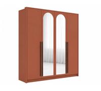 3xE Living Armoire-Penderie avec Miroir, Terracotta, 205 x 65 x 217,2 cm