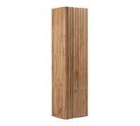 3xE Living Colonne de Salle de Bain, 1 Porte, 4 étagères, chêne Craft, 35 x 30 x 136 cm