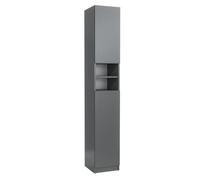 3xE Living Colonne de Salle de Bain, 2 Portes, 6 étagères, Anthracite, 30 x 31,5 x 180,5 cm