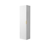 3xE Living Colonne de Salle de Bain, Blanc, 35 x 136 x 27 cm, poignée dorée