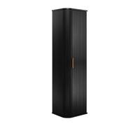 3xE Living Colonne de Salle de Bain, Noir, poignées dorées, 35,5 x 31,5 x 139 cm