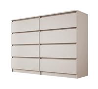 3xE Living Commode 139 cm, 8 tiroirs, Cachemire, 139 x 39 x 102 cm