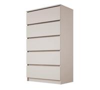 3xE Living Commode 5 tiroirs - Cachemire, 70 x 124 x 39 cm - Rangement spacieux au Style Minimaliste