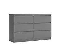 3xE Living Commode avec 6 tiroirs en Anthracite, Plusieurs Couleurs et Tailles, L : 120 cm, H : 78 cm, P : 39 cm