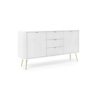 3xE Living Commode Blanc, Pieds: Or, D: L: 168 cm, H : 87 cm, P : 39 cm