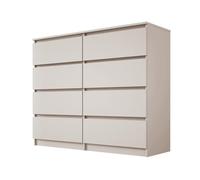 3xE Living Commode Large 8 tiroirs - Cachemire, 120 x 102 x 39 cm - Solution de Rangement élégante