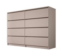 Commode 8 tiroirs, caramel, 139 x 39 x 101 cm