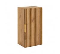 3xE Living Demi-Colonne de Salle de Bain Suspendue, Chêne Craft Doré, Poignées Dorées, 35 x 27 x 68 cm