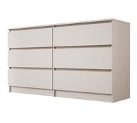 3xE Living Grande Commode 6 tiroirs - Cachemire, 139 x 79 x 39 cm - Design Contemporain et Fonctionnel