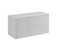 3xE Living Meuble de Salle de Bain 100, Blanc, Plan Blanc, 100,8 x 44,2 x 50 cm