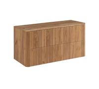 3xE Living Meuble de Salle de Bain 100, Chêne Craft, Plan chêne Craft, 100,8 x 44,2 x 50 cm
