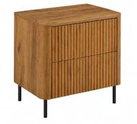 3xE Living Meuble de Salle de Bain 60, Chêne Craft, Plan chêne Craft, Pieds Noirs, 60,8 x 44,2 x 65 cm