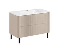 3xE Living Meuble de Salle de Bain 80, Cachemire, avec Vasque, Pieds Noirs, 80,7 x 44,4 x 64,9 cm
