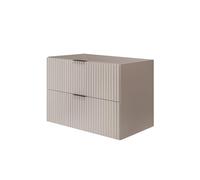 3xE Living Meuble de Salle de Bain, Cachemire avec poignée Noire, 80 x 57 x 46 cm