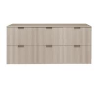 3xE Living Meuble de Salle de Bain, Cachemire + poignée Noire, 180 x 57 x 46 cm