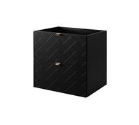 3xE Living Meuble de Salle de Bain, Noir avec poignée dorée, 60 x 57 x 46 cm