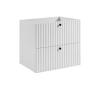 3xE Living Meuble de Salle de Bain Suspendu avec Niche pour Vasque 60 Blanc, poignées en Trois Couleurs, 60 x 44,4 x 57 cm
