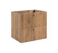 3xE Living Meuble de Salle de Bain Suspendu avec Niche pour Vasque 60 chêne Craft doré, poignées en Trois Couleurs, 60 x 44,4 x 57 cm