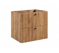 3xE Living Meuble de Salle de Bain Suspendu avec Niche pour Vasque 60 chêne Craft doré, poignées en Trois Couleurs, 60 x 44,4 x 57 cm