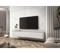 3xE Living Meuble TV élégant - Design Moderne avec Fonction Push-to-Open. D : L : 175 cm, H : 30 cm, P : 32 cm
