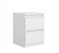 3xE Living Moderne Table de Chevet avec Deux tiroirs, Dimensions 40 x 39 x 55, Couleur Blanc
