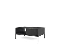 3xE Living Table Basse 1 tiroir, 1 étagère, Couleur Noire, Cadre Noir, Dimensions : 104 x 46 x 68 cm - Design Intemporel
