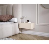 3xE Living Table de Chevet Suspendue avec tiroir - façade Lisse - Cachemire, 40 x 20 x 16 cm