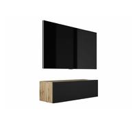 3xeliving Meuble TV mural - Chêne wotan/noir