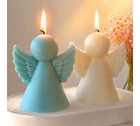 4/1 pièce Bougie parfumée en forme d'aile d'ange, cire à faible émission de fumée, convient pour la chambre, le salon, le bureau, cadeau de la Saint-Valentin, décoration de prière, cadeau DIY noir,Ros