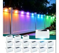 4/10/16 pièces Lumières de clôture solaires avec capteur de lumière, lumières de marche, éclairage de ; Lumière de nuit LED, lumières LED solaires d'extérieur, lumières de jardin solaires blanc/lumièr
