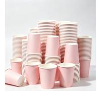 4/10/20/50/90 pièces/ Gobelets en papier rose, tasses à café, tasses pour boissons froides/chaudes, gobelets de fête, gobelets à jus, gobelets à lait, gobelets en papier jetables, capacité de 9 oz pou