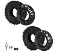 4,10/3,50-4 pneus et chambres à air avec tige d'angle, 4,10-4 Set de 2 | pour le remplacement de la souffleuse à neige de chariot, 410-4 pneus de tondeuse à gazon kart générateur Baja bladez 10x3,50