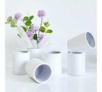 4/10 pièces Boîte d'arrangement de fleurs circulaire blanche, petite boîte d'emballage de fleurs, petit seau d'emballage de fleurs pour la Saint-Valentin, mini seau de fleurs à tenir dans la main, min