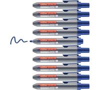 edding retract 12 Marqueur pour tableaux blancs - Bleu - 10 stylos - Pointe ronde 1,5-3 mm - sans capuchon - pour une utilisation d'une main sur tableau blanc, magnétique, en liège, mémo et chevalet