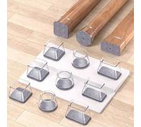 4/16 Protecteurs de sol en silicone pour pieds de chaise, tampons de meuble en feutre gris, convient pour les sols en bois dur, patins de meuble, couvre-pieds de chaise, prévient les rayures au sol et