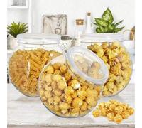 4/2/1 pièce Bocal en plastique transparent 350 ml avec couvercle, design à large ouverture, convient pour le plan de travail de la cuisine, peut stocker des bonbons, des gommes, des biscuits et des co