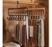 4/2/1 pièce Crochets de rangement multifonctionnels en bois avec 16 crochets rotatifs antidérapants en bois, peuvent suspendre des vêtements, étendoir de garde-robe coulissant pour la maison, porte-vê