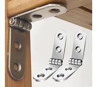 4/2 pièces 180 degrés charnière tampon à angle arrondi pliable avec volet métal pivotante pour boîte en bois porte armoire quincaillerie (2 pièces)